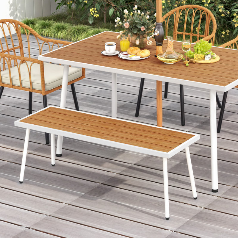 Ebern Designs Outdoor Faux Wood Bench & Reviews | Wayfair